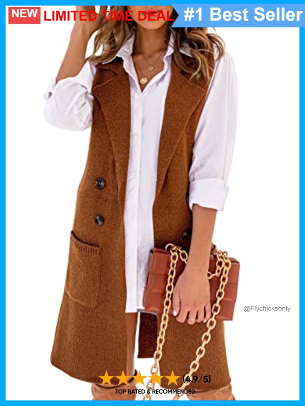 Open Front Lapel Cardigan Vest Button Down Long Sleeve Lightweight Loose Fit